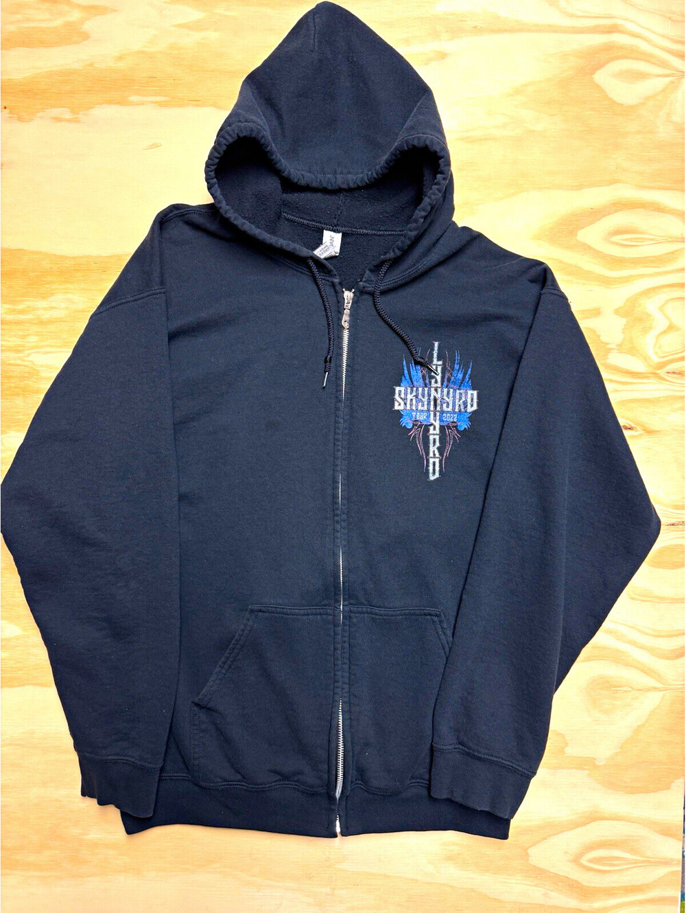 Gildan Heavy Blend Men’s L Black Full Zip Hoodie Lynyrd Skynyrd Tour 2022